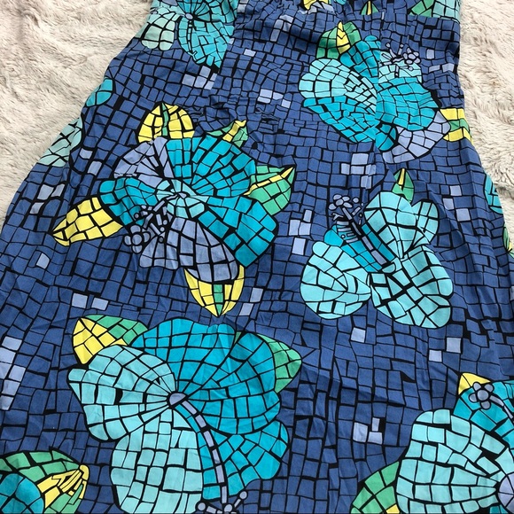 Lilly Pulitzer mosaic floral blue sundress 10 - Picture 5 of 8